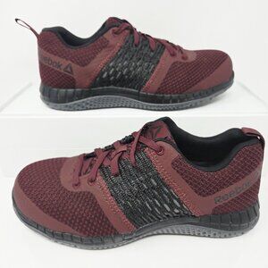 Reebok Print Work ULTK Womens 8.5 Steal Toe Sneaker Burgendy RB248 Utility
